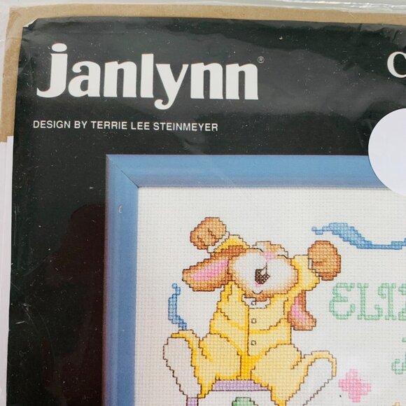 Janlynn Baby Counted Cross Stitch Kit Sleepy Bunnies Birth Announcement Gift - Picture 4 of 9